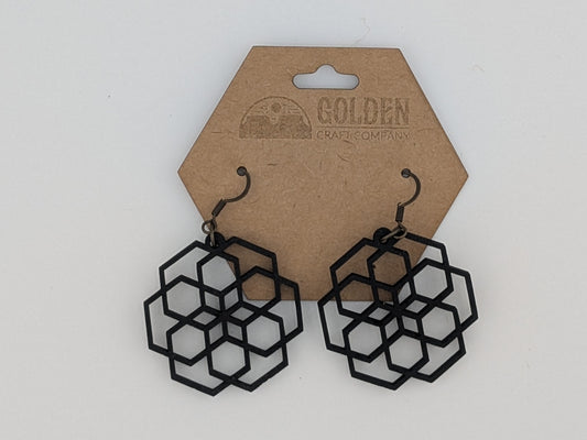 Stacked Geometry Earrings – Ebony