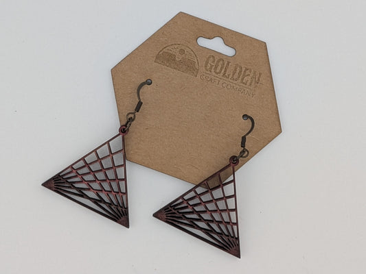 Radiant Fan Earrings – Red Wine & French Roast Brown