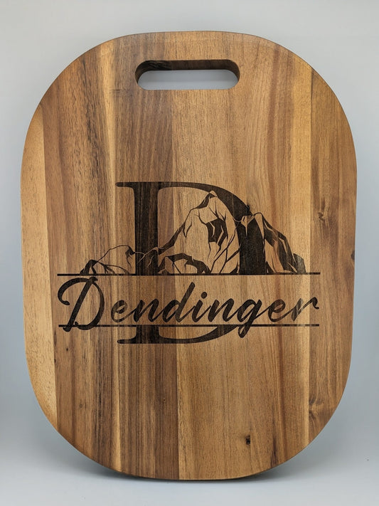 Custom Mountain Monogram Cutting Board