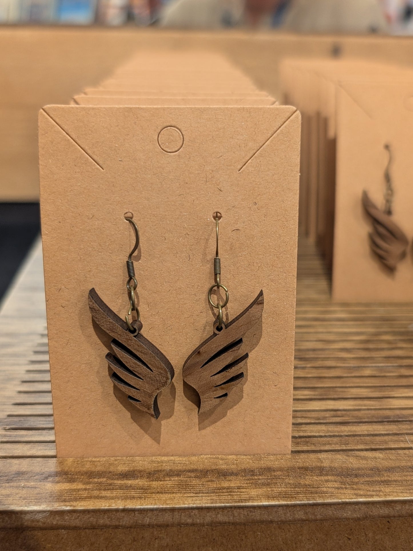 Wing Earrings - Walnut