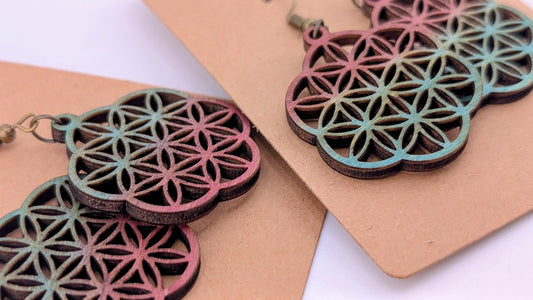 Copper Sunset Earrings – Sacred Geometry