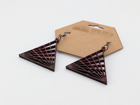 Radiant Fan Earrings – Red Wine & French Roast Brown