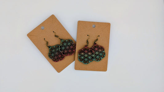 Copper Sunset Earrings – Sacred Geometry