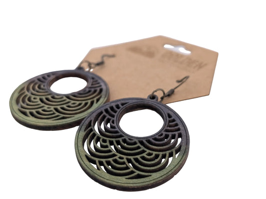 Wood Jewelry — Waveform Drop Earrings