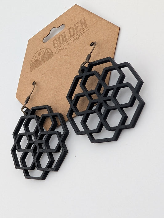 Stacked Geometry Earrings – Ebony