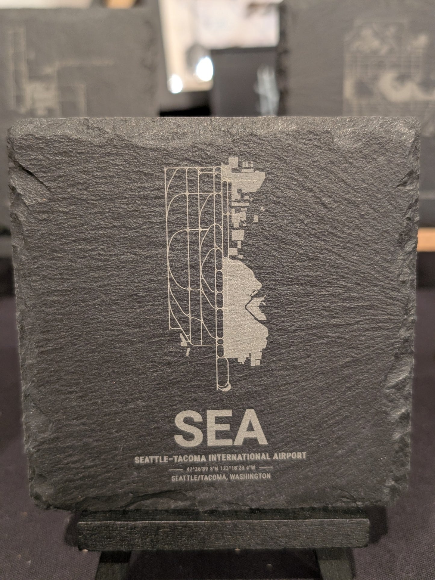 Airport Map Slate Coasters