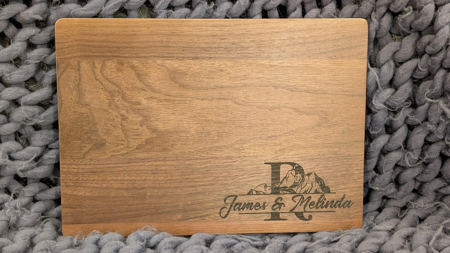 Custom Mountain Monogram Cutting Board