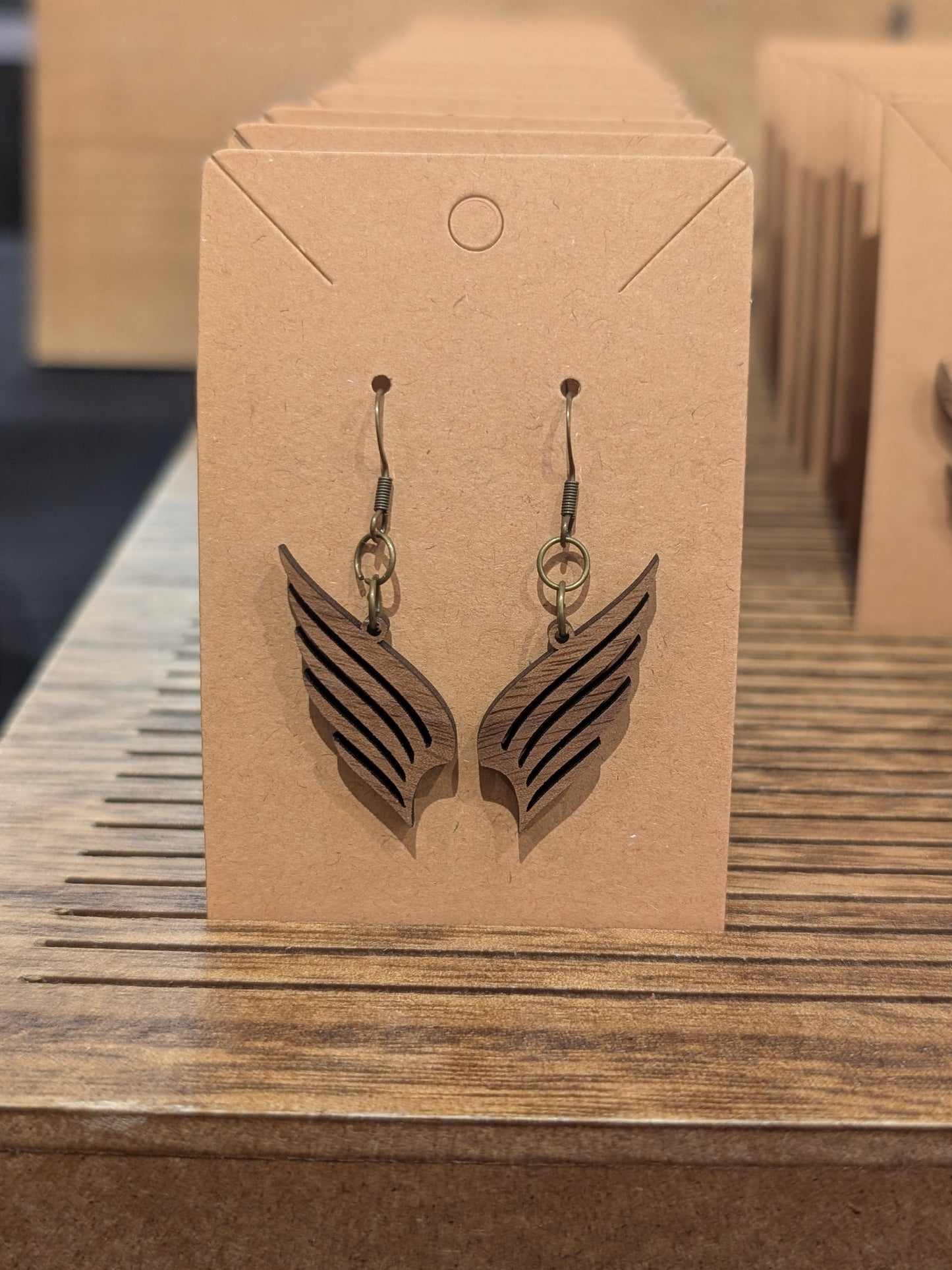Wing Earrings - Walnut