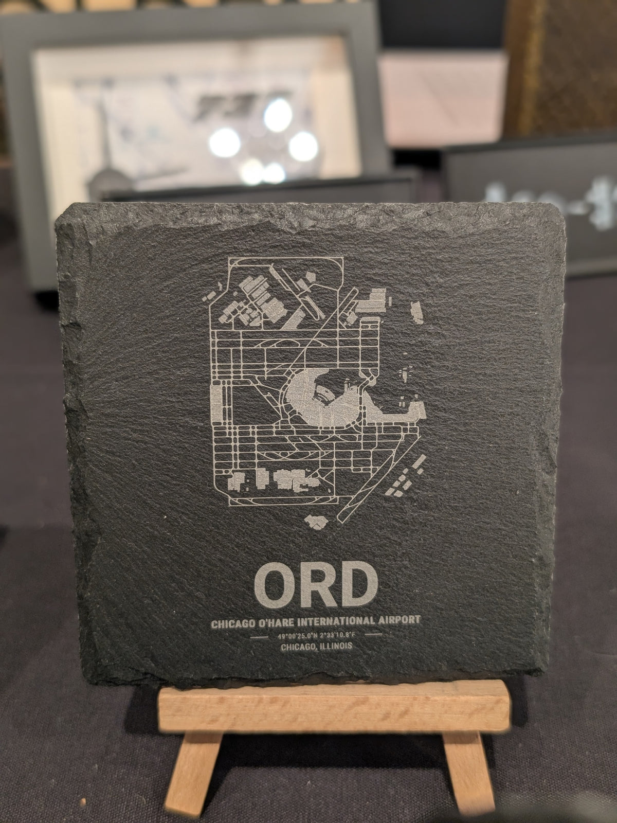 Airport Map Slate Coasters