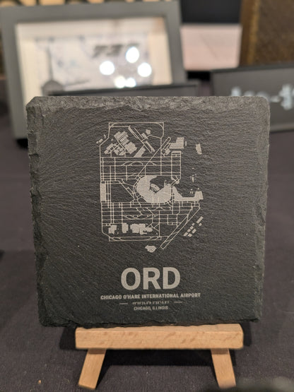 Airport Map Slate Coasters