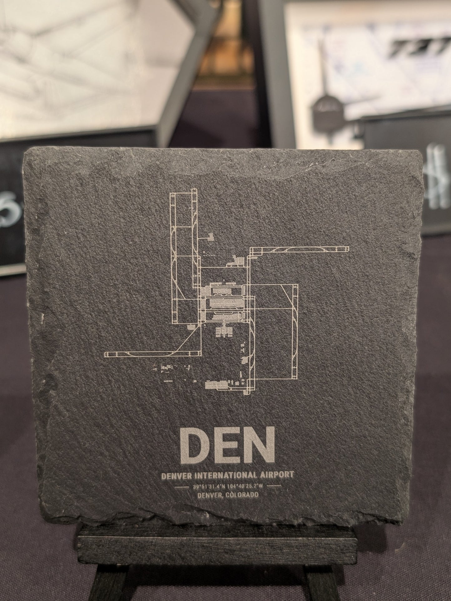 Airport Map Slate Coasters