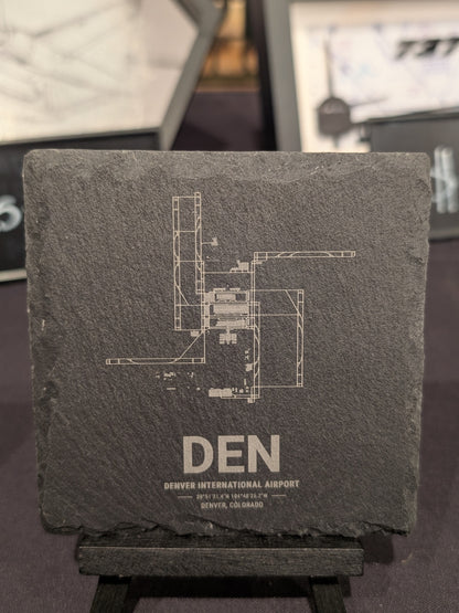 Airport Map Slate Coasters